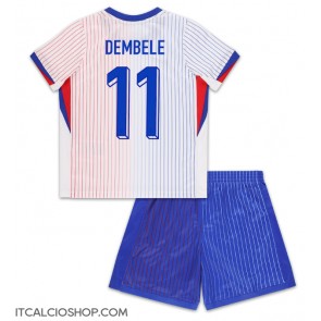 Francia Ousmane Dembele #11 Seconda Maglia Bambino Europei 2024 Manica Corta (+ Pantaloni corti)